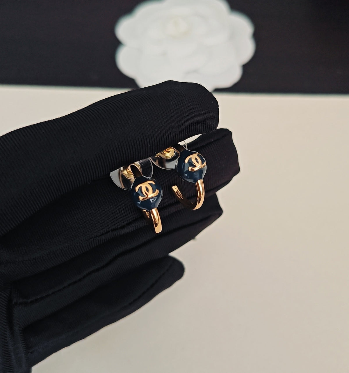 Signature Emblem Jewelry Accessory in Gold-Tone – Blue Detail main product view