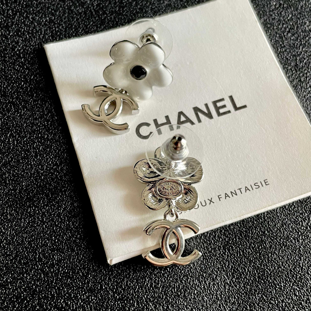 Camellia Statement Earrings in Polished Metal-Tone – Camellia Detail – Design 004 main product view