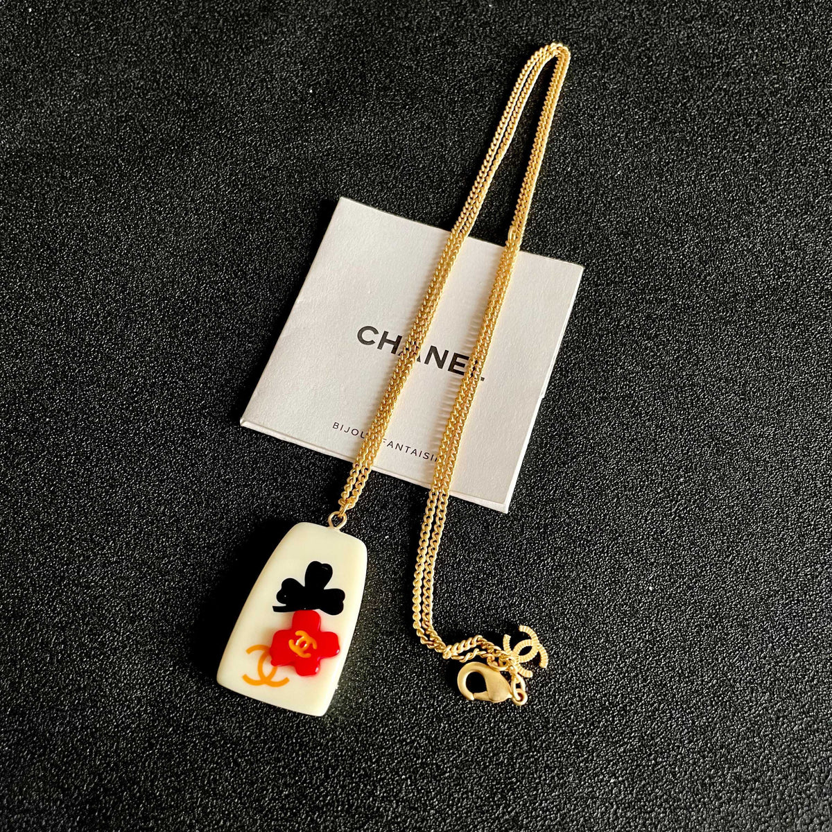 Camellia Pendant Necklace in Polished Metal-Tone – Camellia Detail – Design 020 detail view