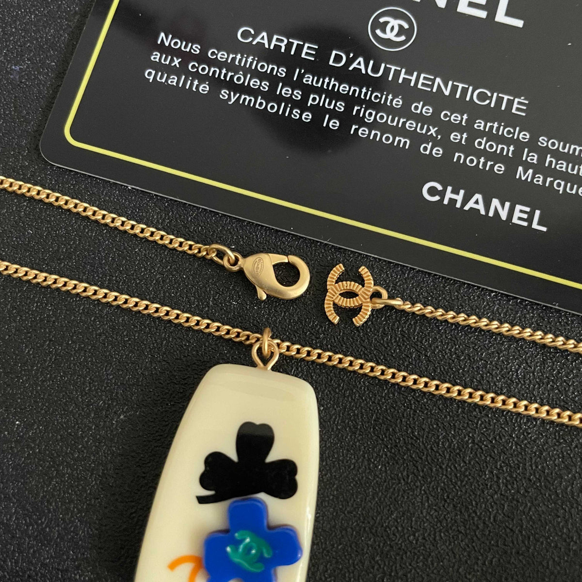 Camellia Pendant Necklace in Polished Metal-Tone – Camellia Detail – Design 019 front product view