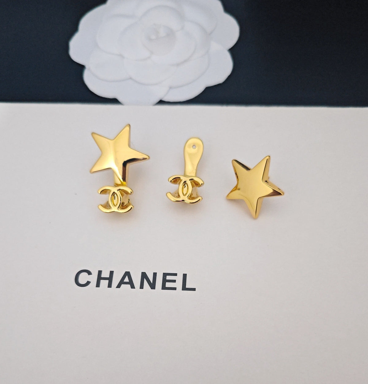 Signature Emblem Statement Earrings in Gold-Tone – Design 002 close-up detail
