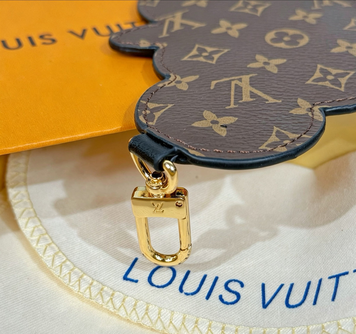 Letter Emblem Keychain – Leather Detail styled product view