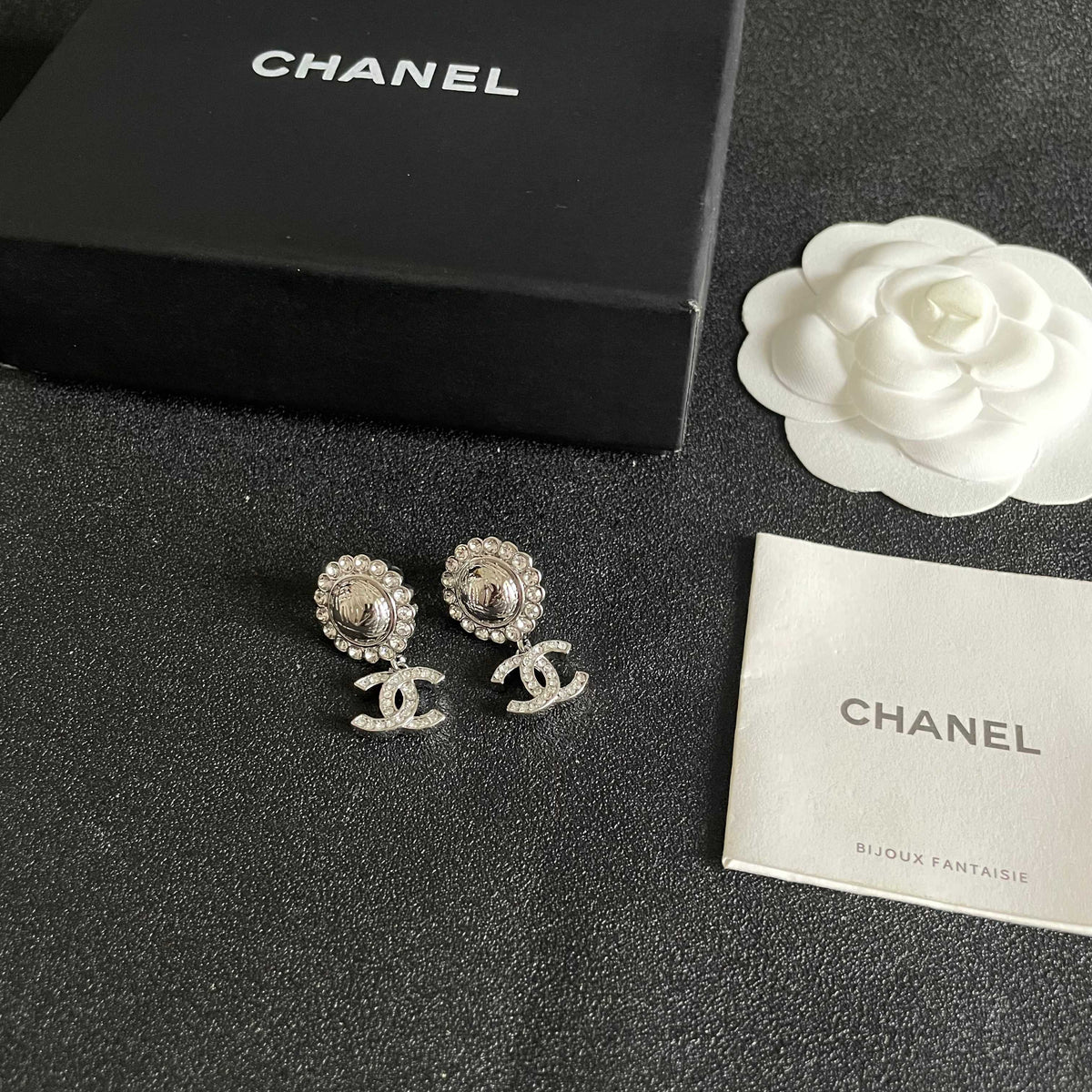Signature Emblem Stud Earrings in Polished Metal-Tone – Design 080 close-up detail