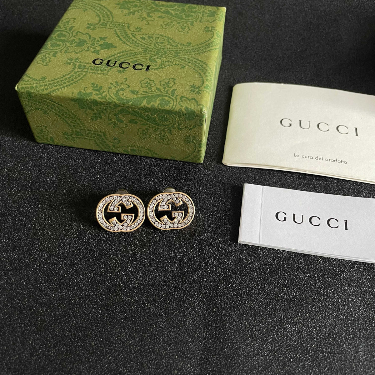 Geometric Emblem Stud Earrings in Silver-Tone – Design 004 close-up detail