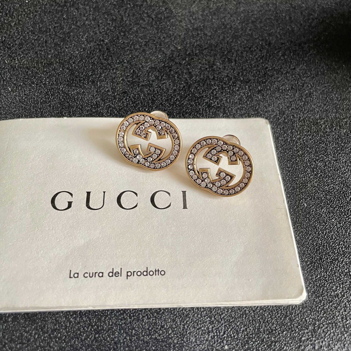 Geometric Emblem Stud Earrings in Silver-Tone – Design 004 front product view
