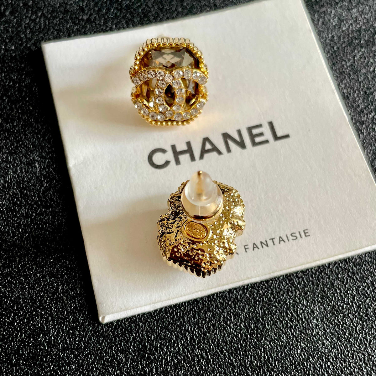 Signature Emblem Stud Earrings in Polished Metal-Tone – Design 077 main product view