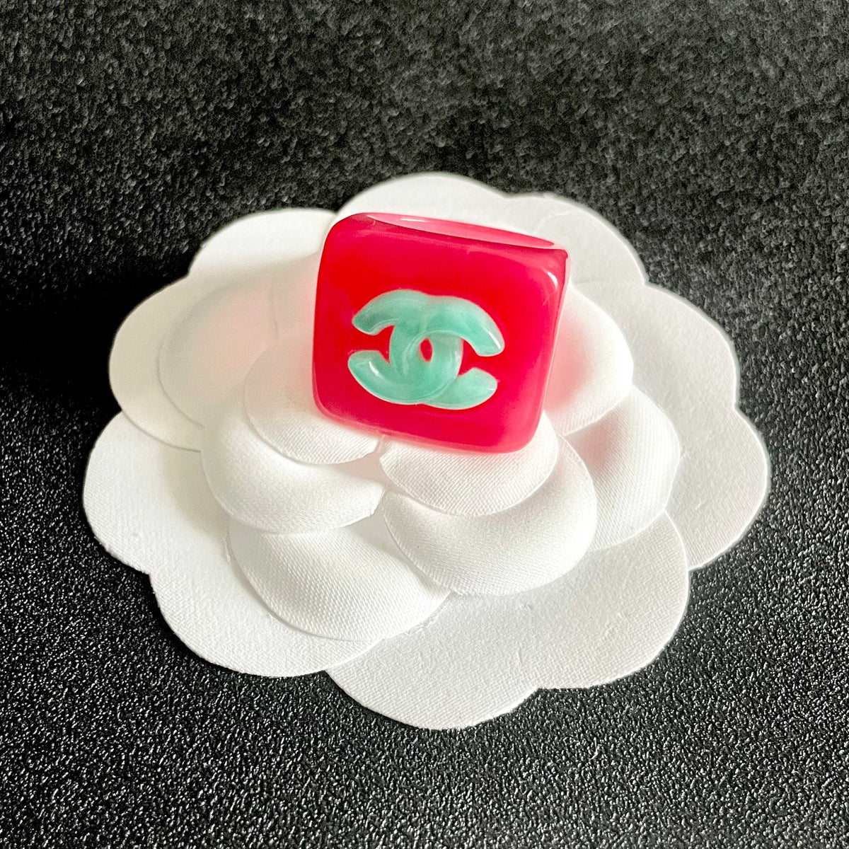 Double-C Emblem Statement Ring in Polished Metal-Tone – Design 008 main product view