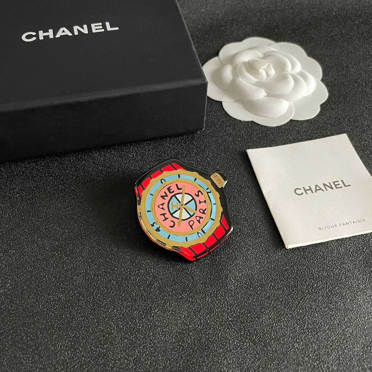 Double-C Emblem Brooch in Polished Metal-Tone – Design 051 styled product view