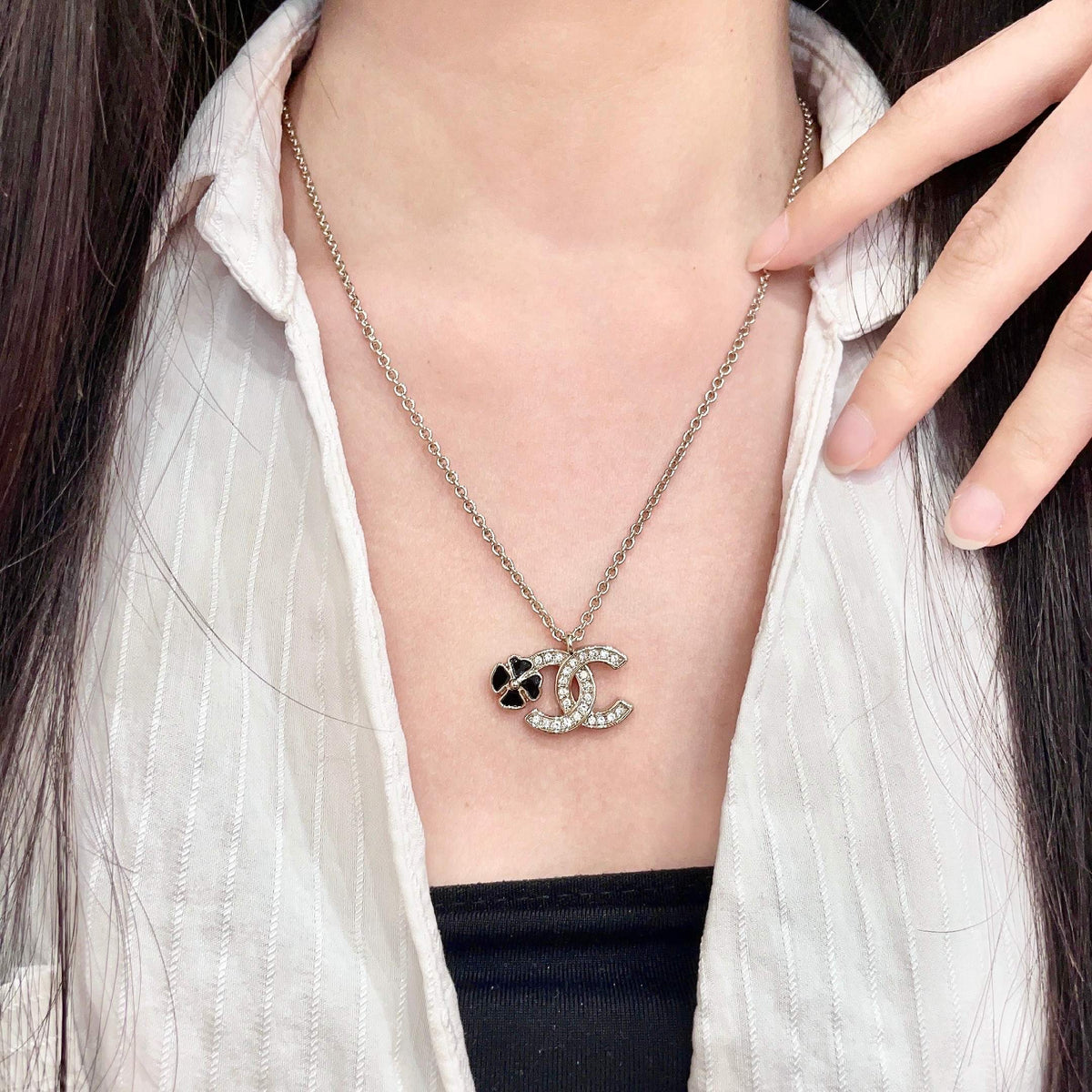 Signature Emblem Pendant Necklace in Polished Metal-Tone – Design 077 main product view