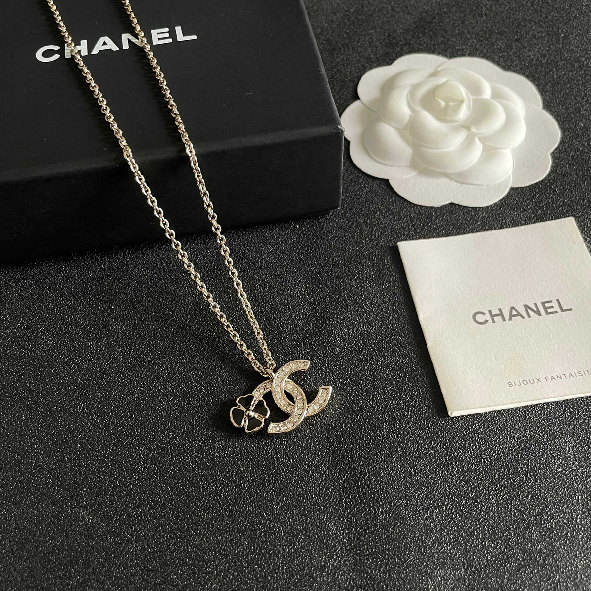Signature Emblem Pendant Necklace in Polished Metal-Tone – Design 077 styled product view