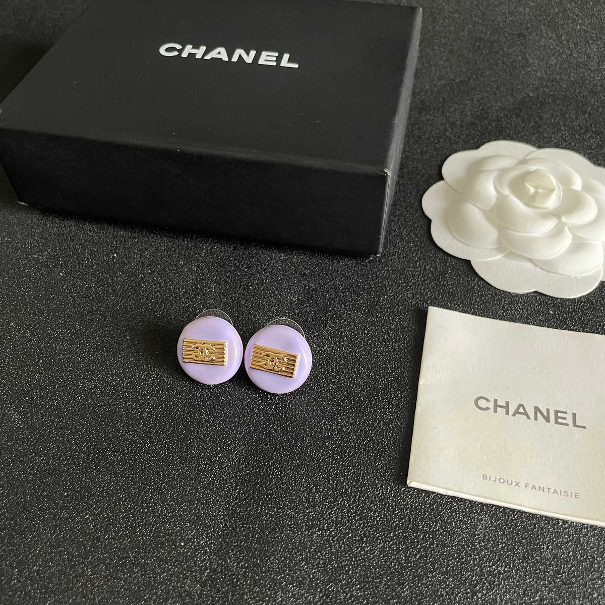 Signature Emblem Stud Earrings in Polished Metal-Tone – Design 072 close-up detail
