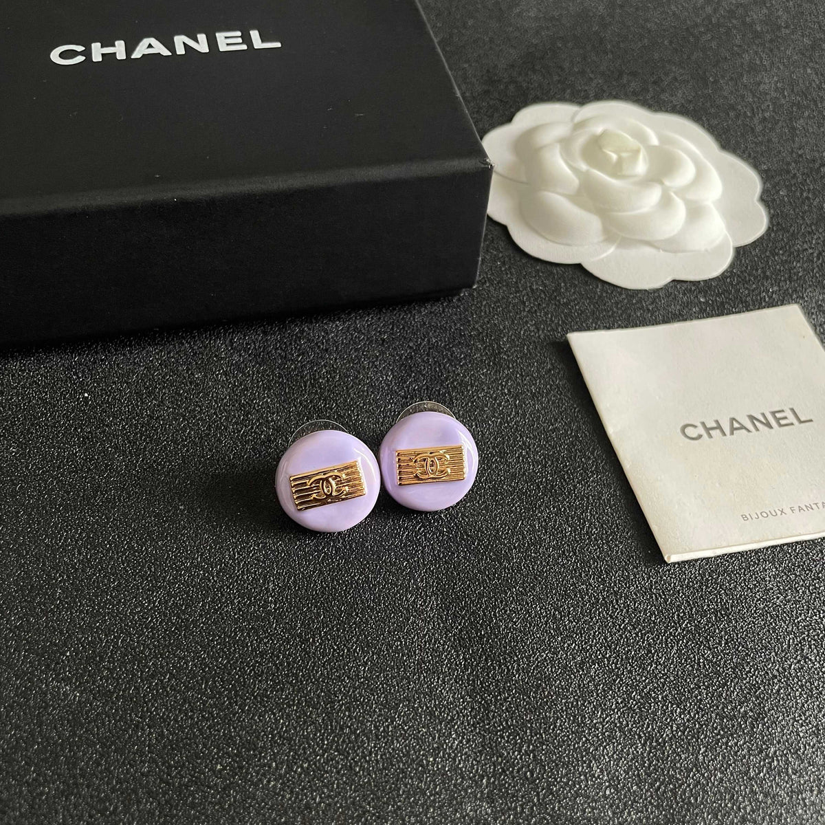 Signature Emblem Stud Earrings in Polished Metal-Tone – Design 072 styled product view