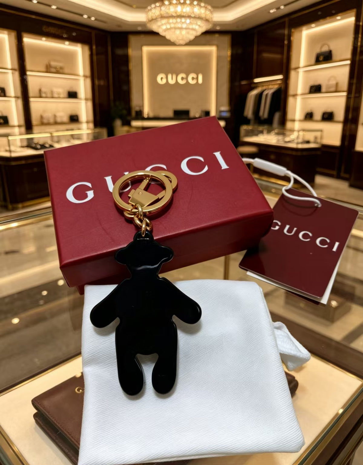 Key Jewelry Accessory in Gold-Tone – Black Detail styled product view