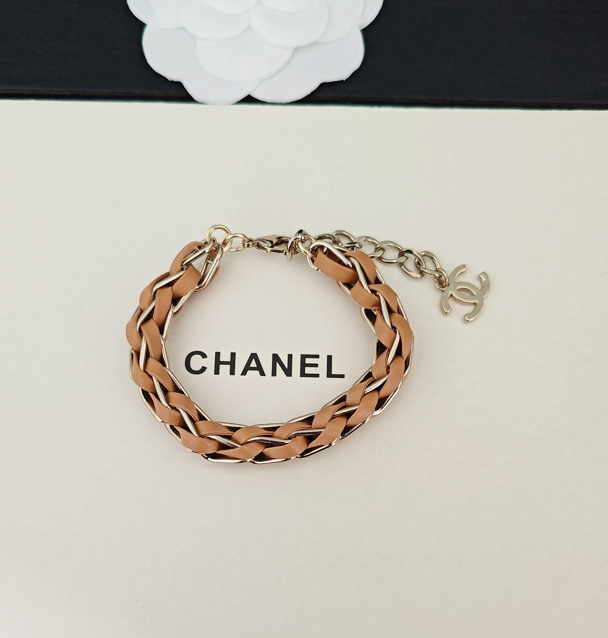 Signature Emblem Bracelet in Gold-Tone – Design 014 detail view
