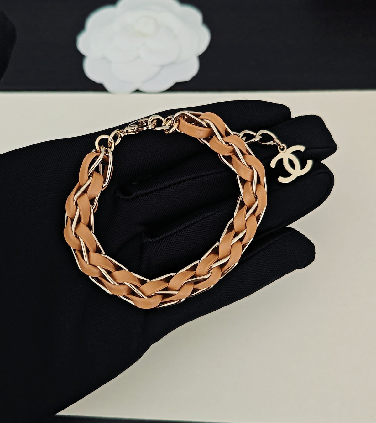 Signature Emblem Bracelet in Gold-Tone – Design 014 front product view