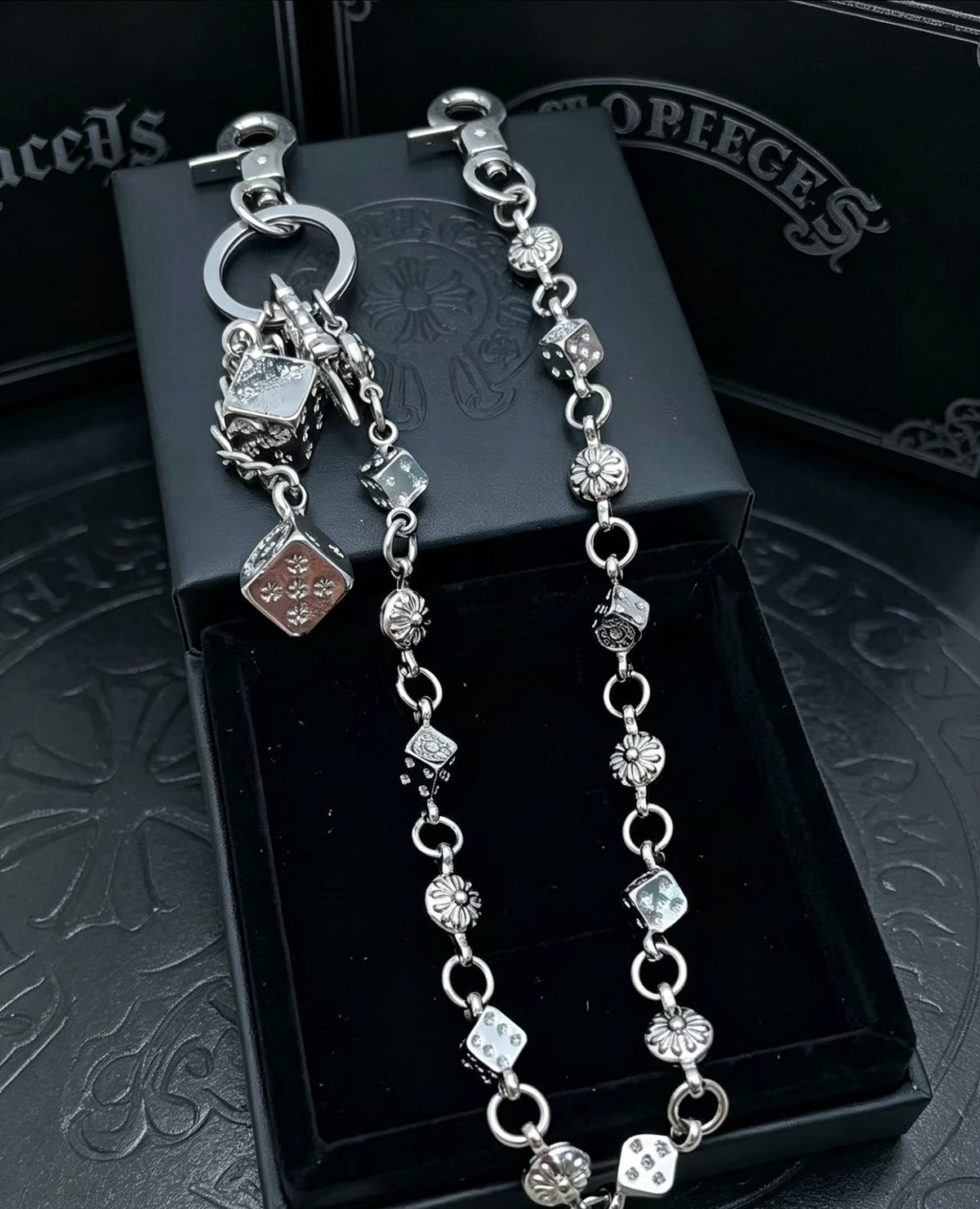 Signature Emblem Pendant Necklace in Polished Metal-Tone – Design 046 side detail