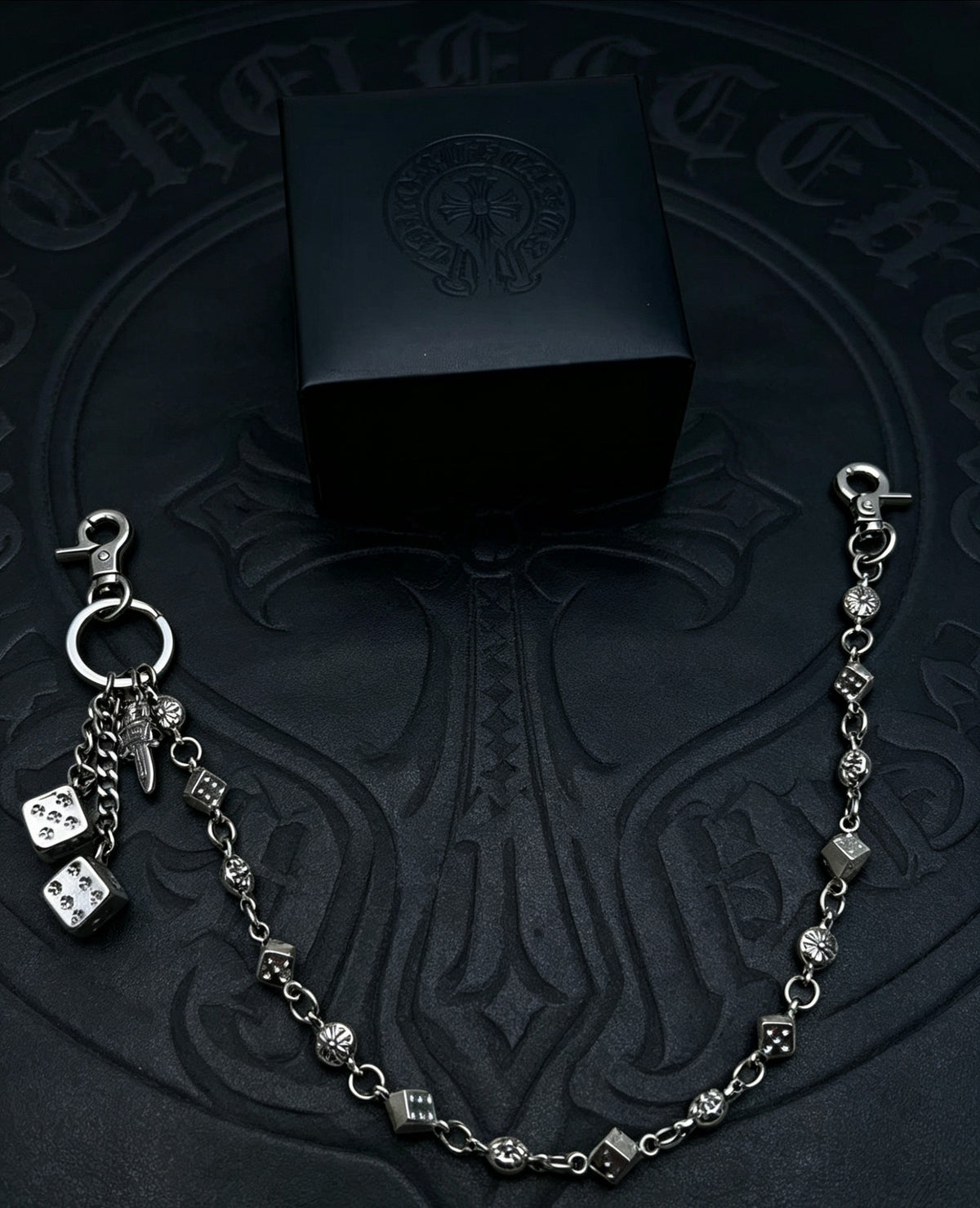 Signature Emblem Pendant Necklace in Polished Metal-Tone – Design 046 detail view