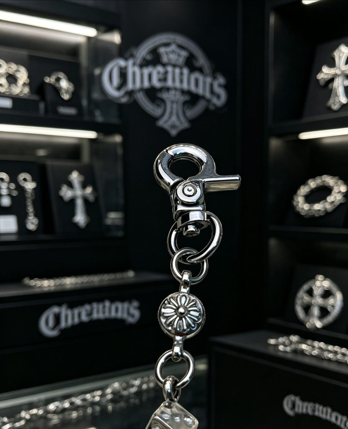 Signature Emblem Pendant Necklace in Polished Metal-Tone – Design 046 styled product view