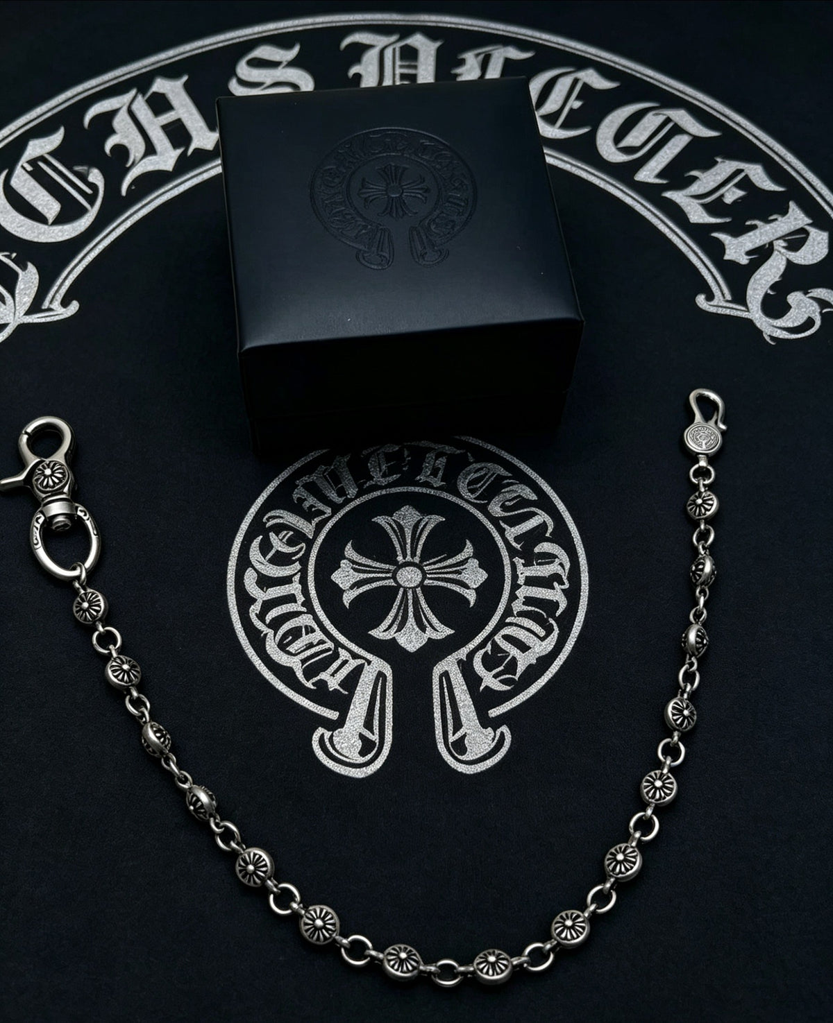 Floral Cross Multi-Use Chain Accessory – Design 03 front product view