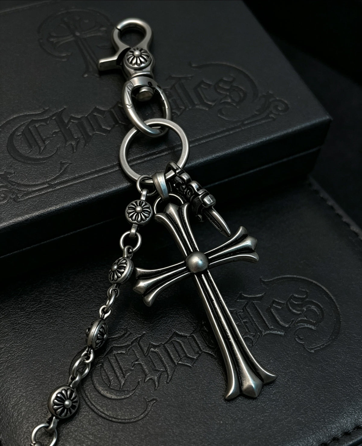 Signature Emblem Pendant Necklace in Polished Metal-Tone – Design 044 close-up detail