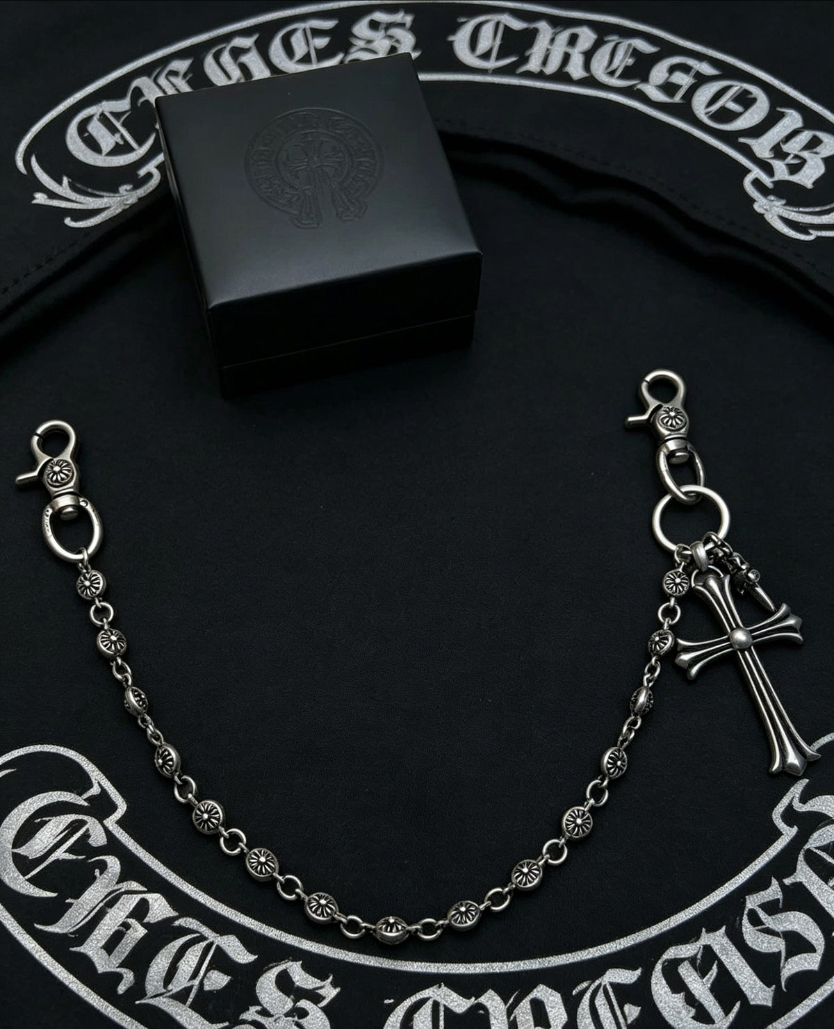 Signature Emblem Pendant Necklace in Polished Metal-Tone – Design 093 detail view