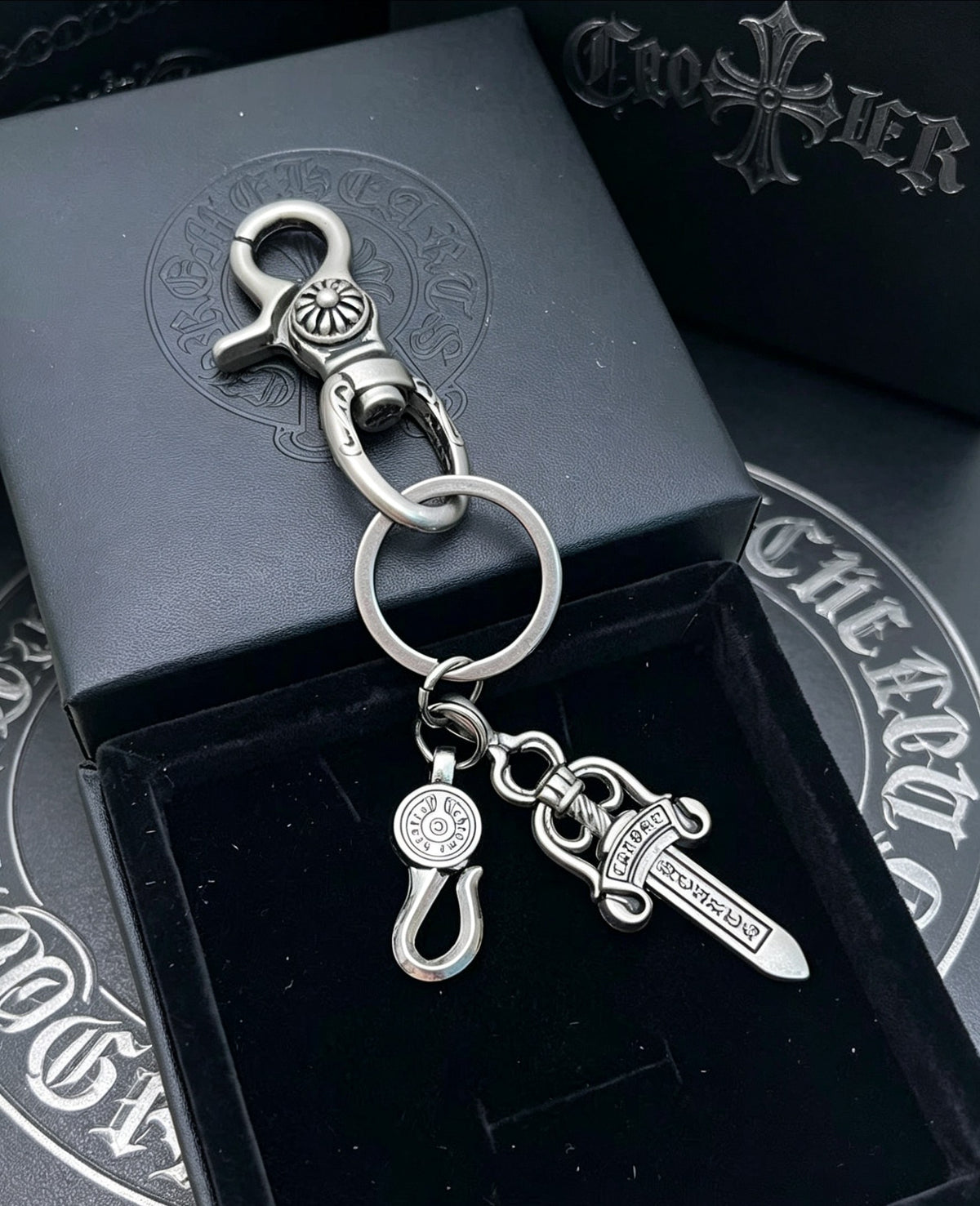Signature Emblem Jewelry Accessory in Polished Metal-Tone – Design 025 detail view