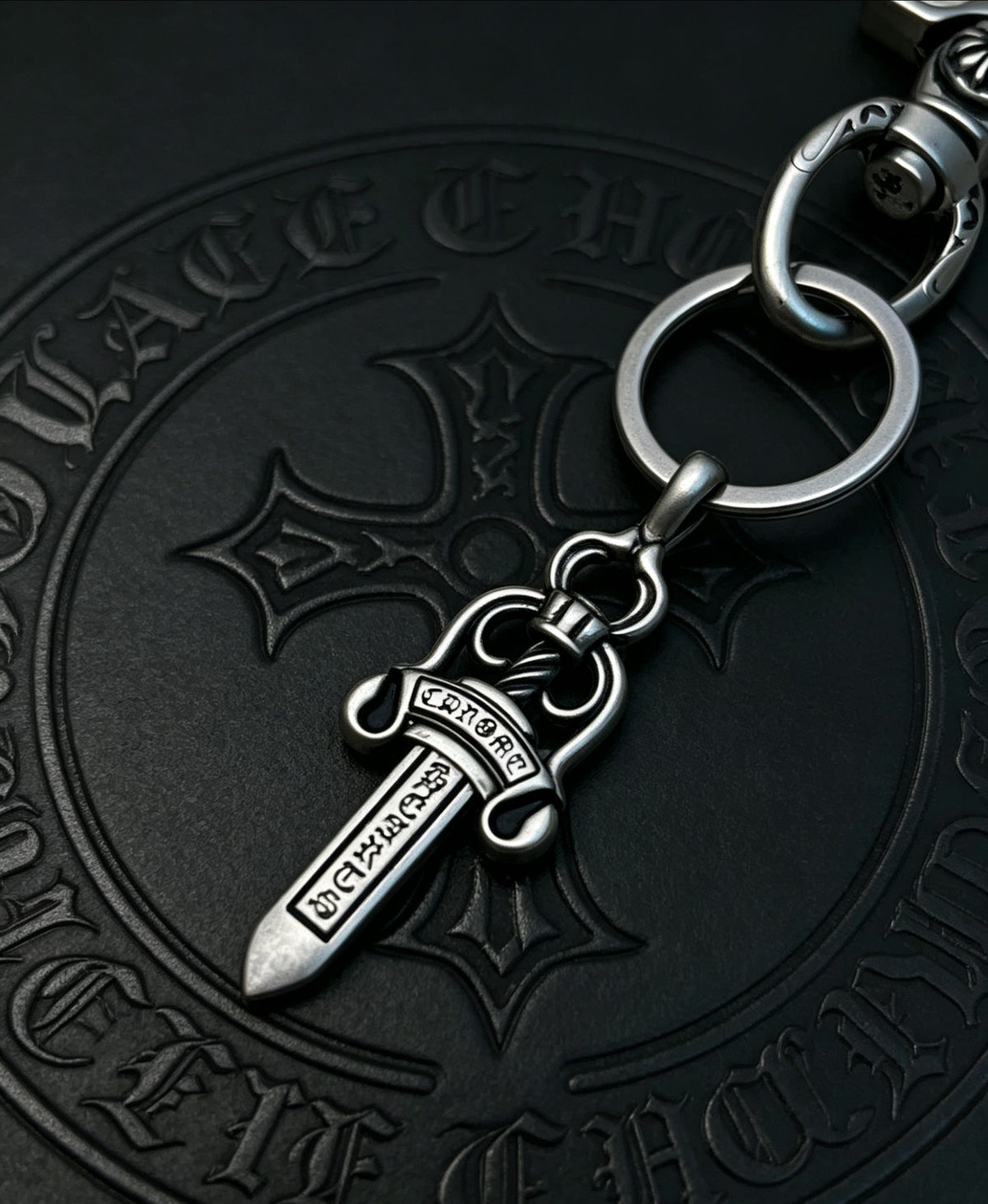 Signature Emblem Jewelry Accessory in Polished Metal-Tone – Design 062 close-up detail