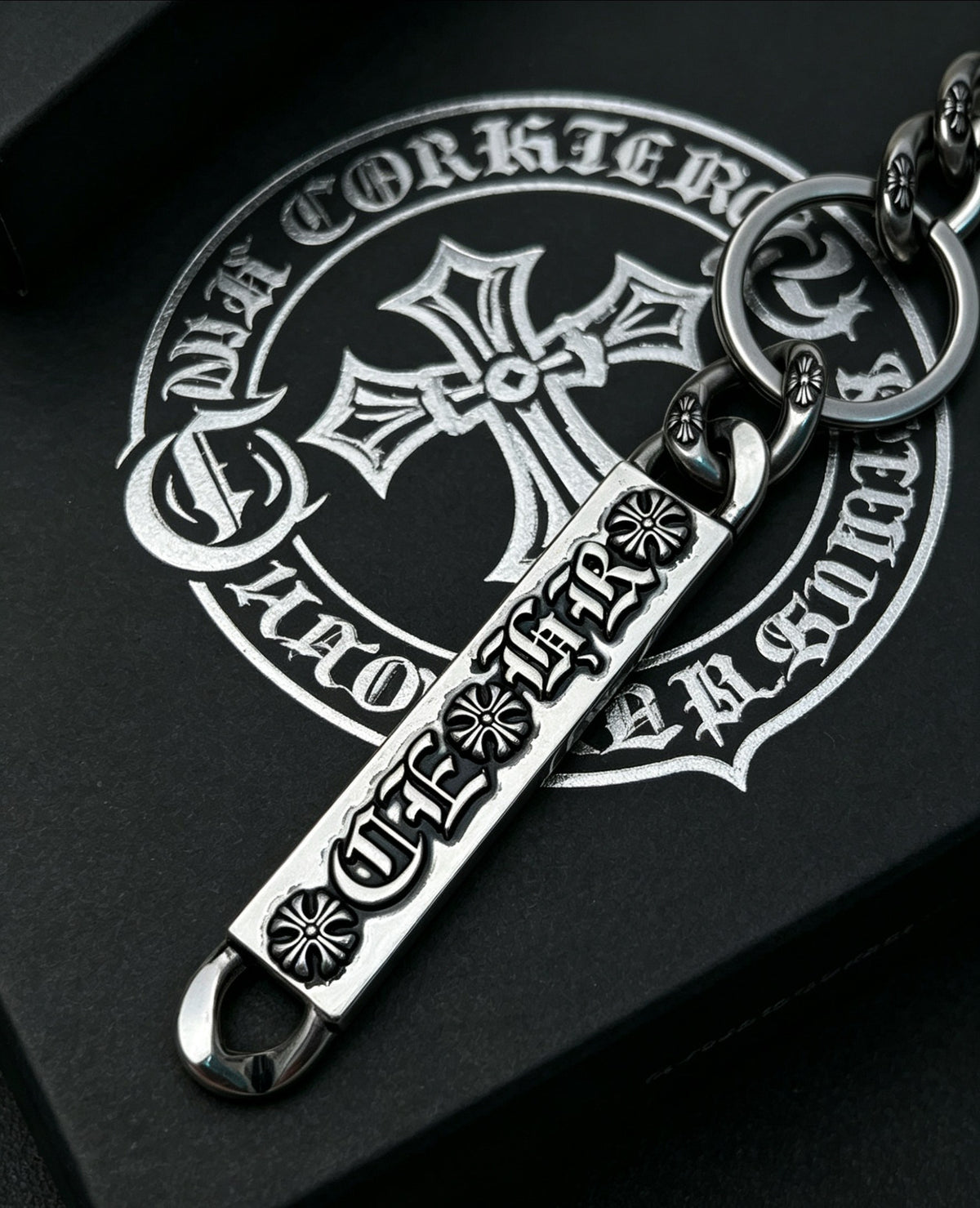 Signature Emblem Jewelry Accessory in Polished Metal-Tone – Design 023 front product view