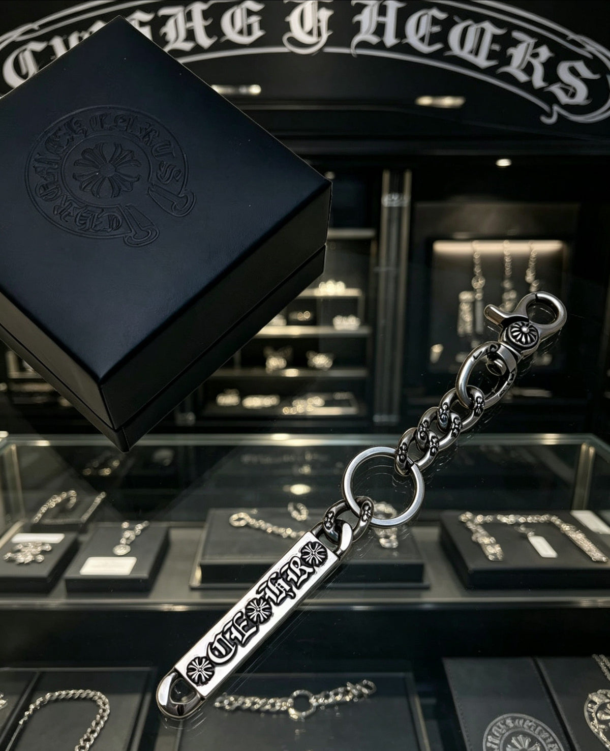 Signature Emblem Jewelry Accessory in Polished Metal-Tone – Design 061 close-up detail