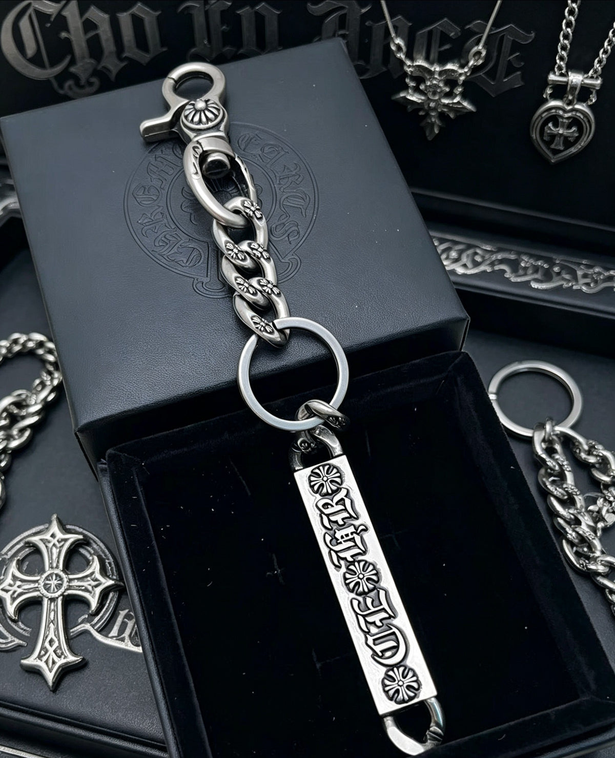 Signature Emblem Jewelry Accessory in Polished Metal-Tone – Design 023 detail view