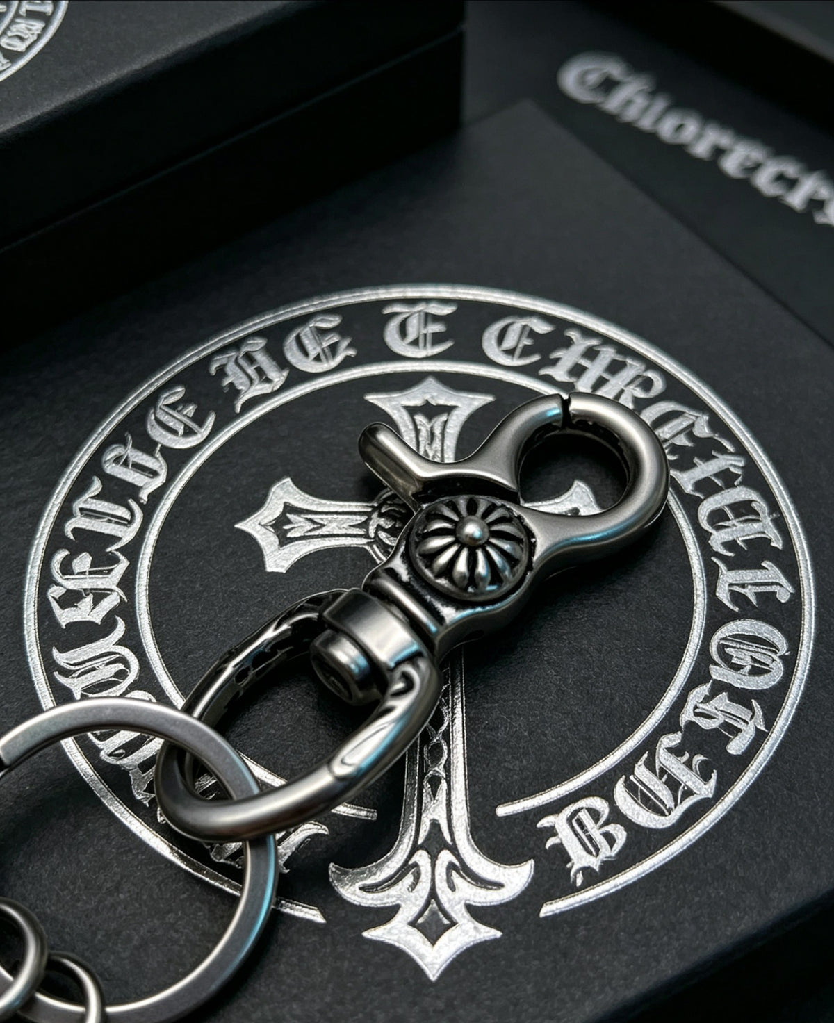 Signature Emblem Jewelry Accessory in Polished Metal-Tone – Design 022 styled product view