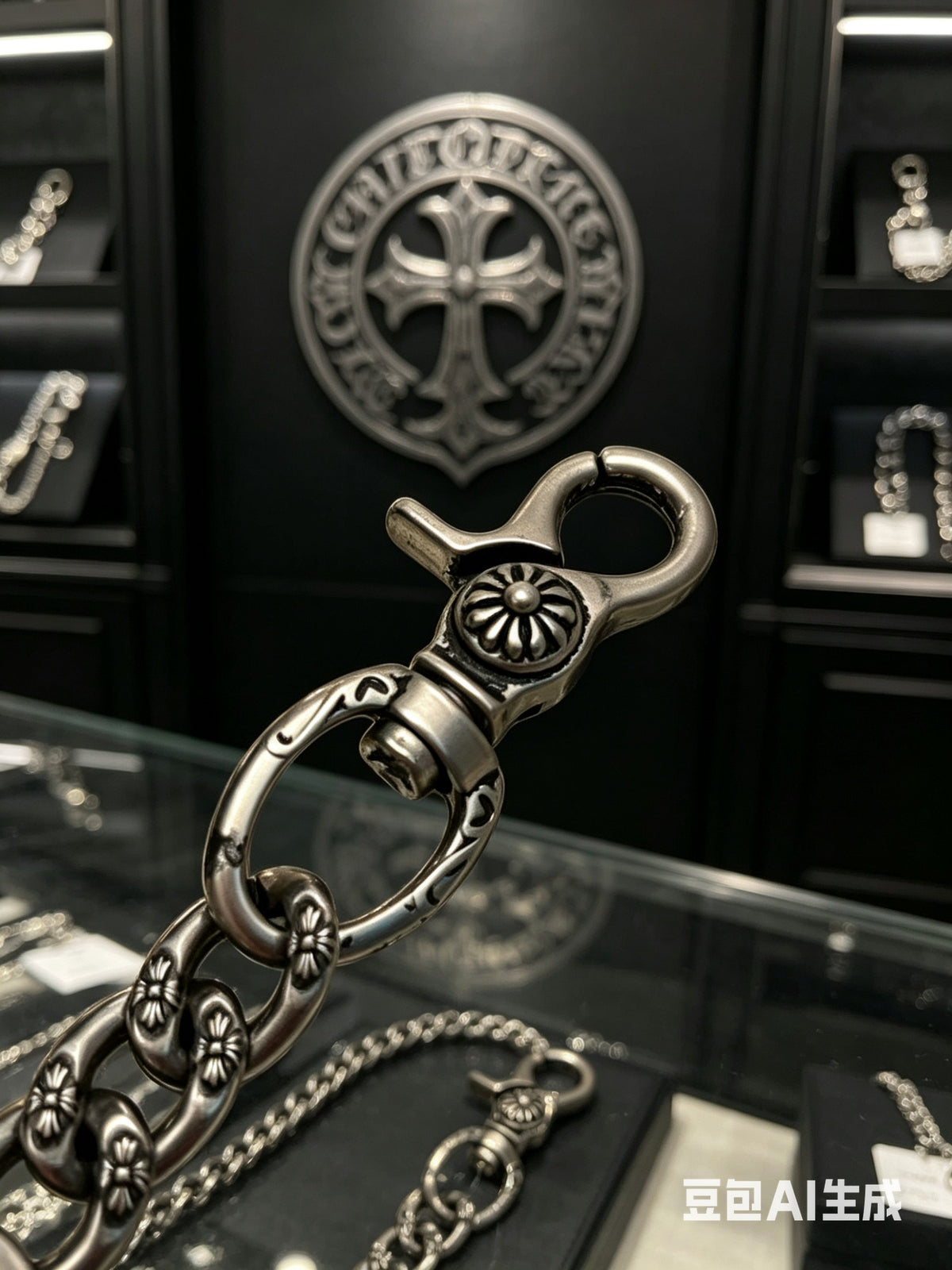 Letter Jewelry Accessory in Polished Metal-Tone – Design 001 styled product view