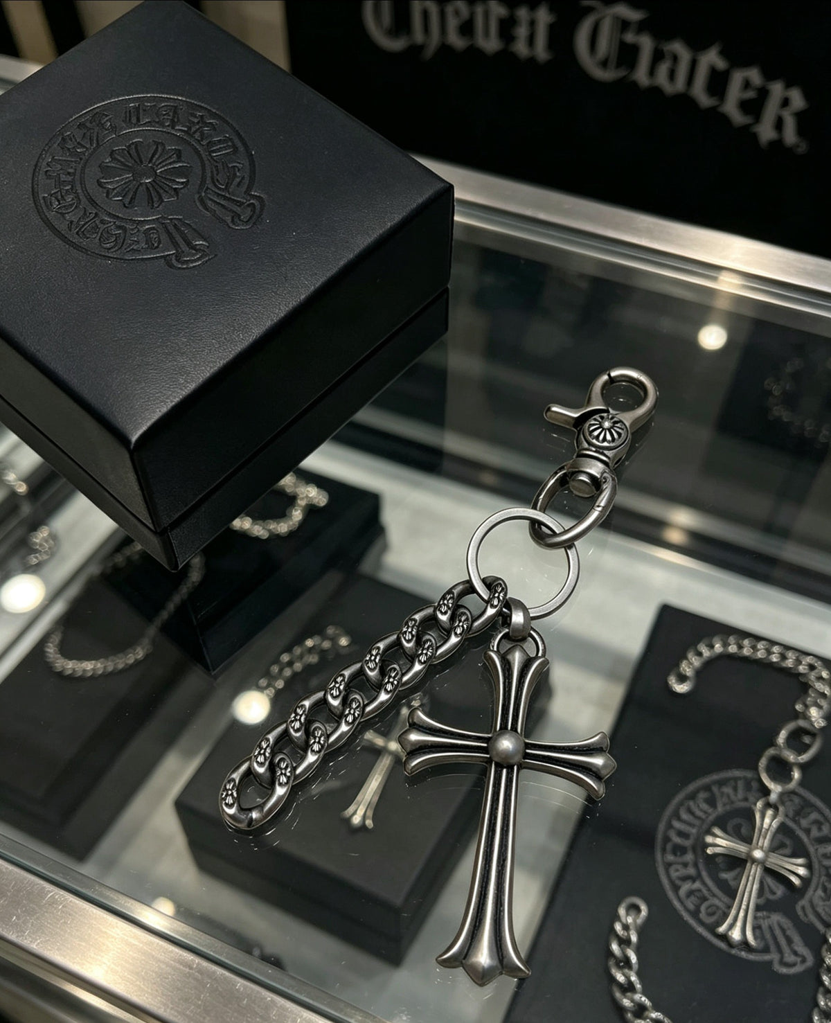 Signature Emblem Pendant in Polished Metal-Tone – Design 001 detail view