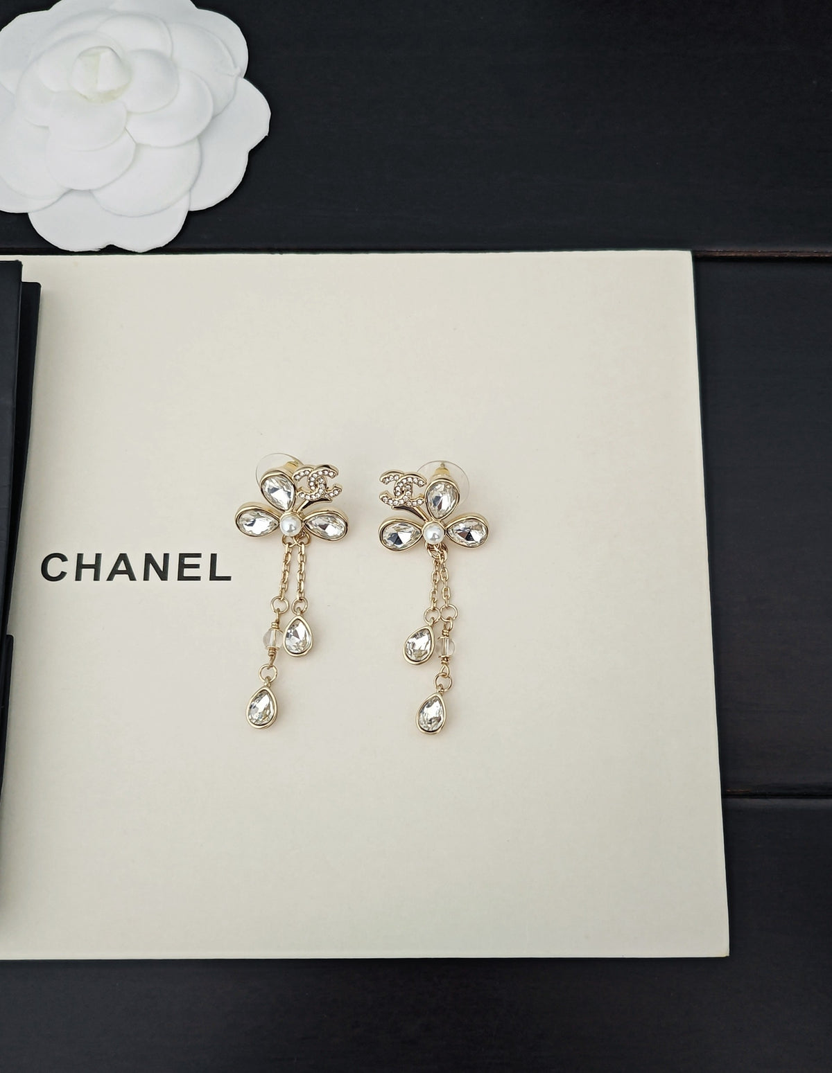 Signature Emblem Crystal-Accent Statement Earrings – Design 005 side detail