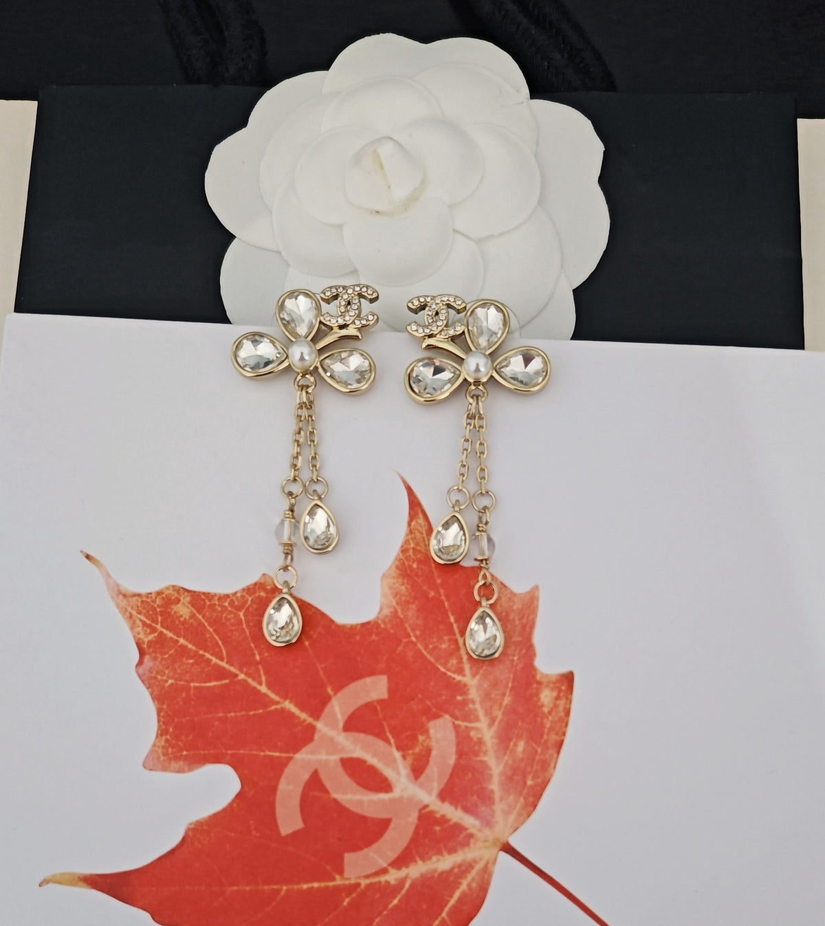 Signature Emblem Crystal-Accent Statement Earrings – Design 005 styled product view