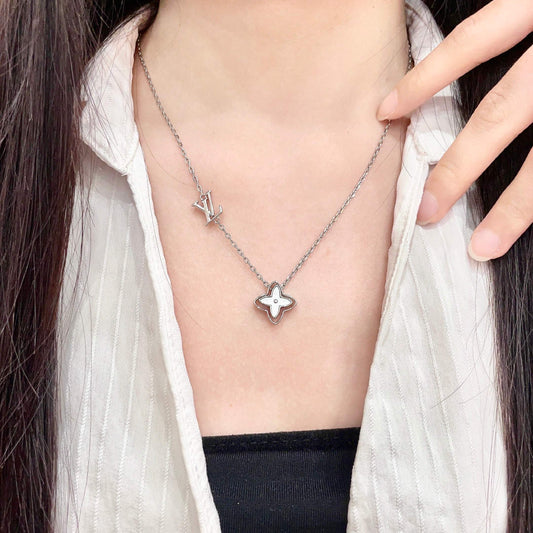 Geometric Emblem Pendant Necklace in Gold-Tone – Design 066 main product view