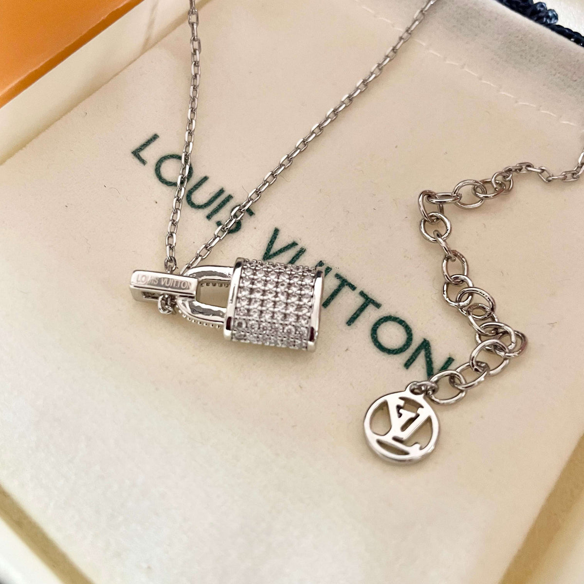 Geometric Emblem Pendant Necklace in Gold-Tone – Design 064 front product view