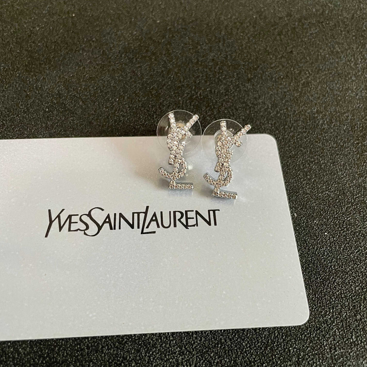 Geometric Emblem Stud Earrings in Silver-Tone – Vintage Detail – Design 010 main product view
