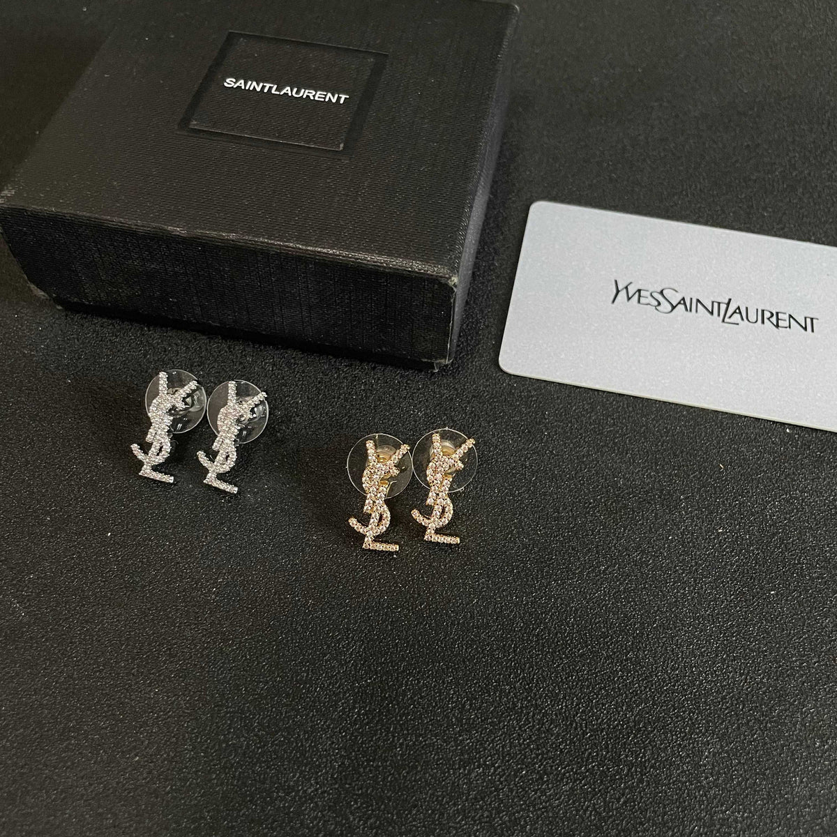 Geometric Emblem Stud Earrings in Silver-Tone – Vintage Detail – Design 010 detail view