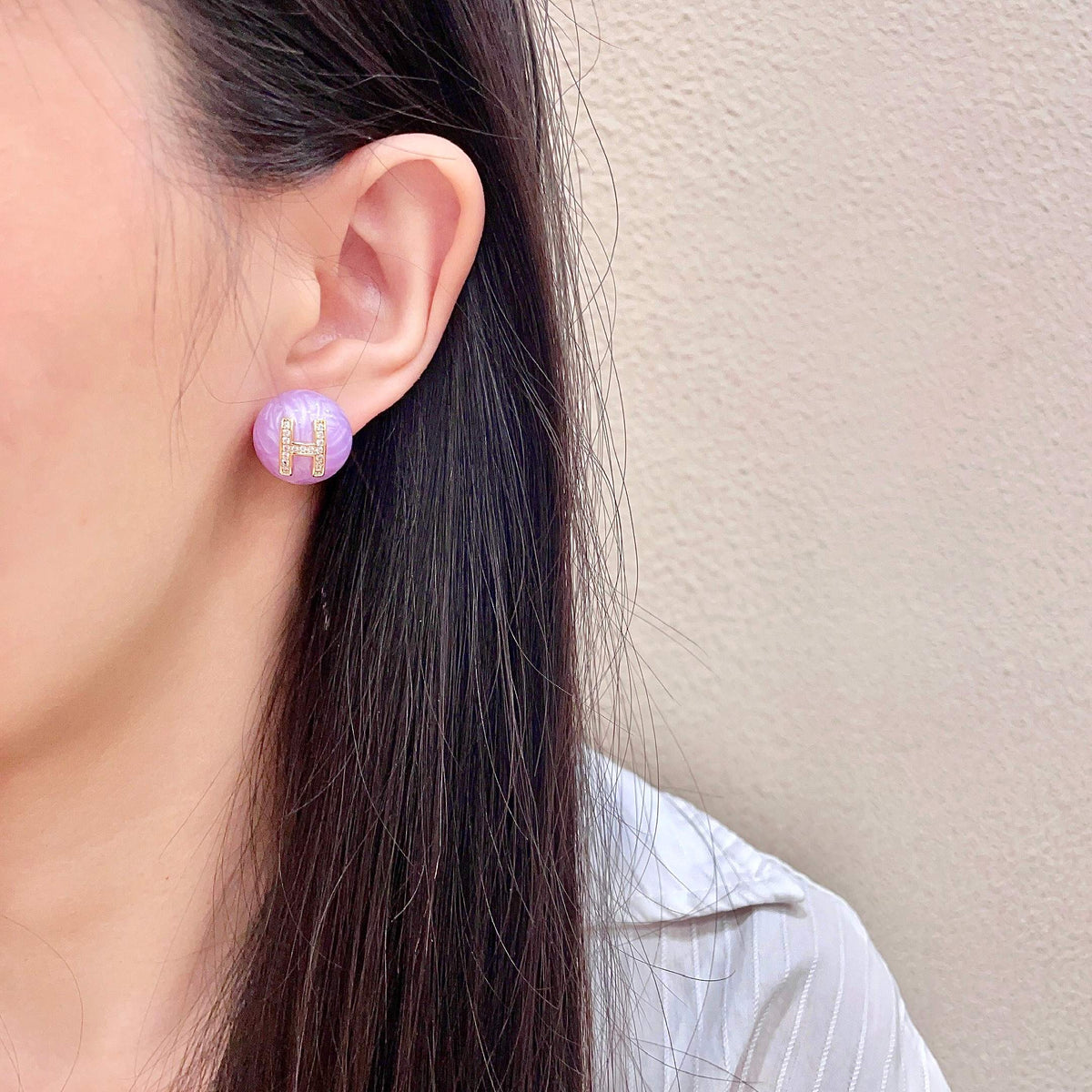 Horse Statement Earrings in Polished Metal-Tone – Design 003 detail view