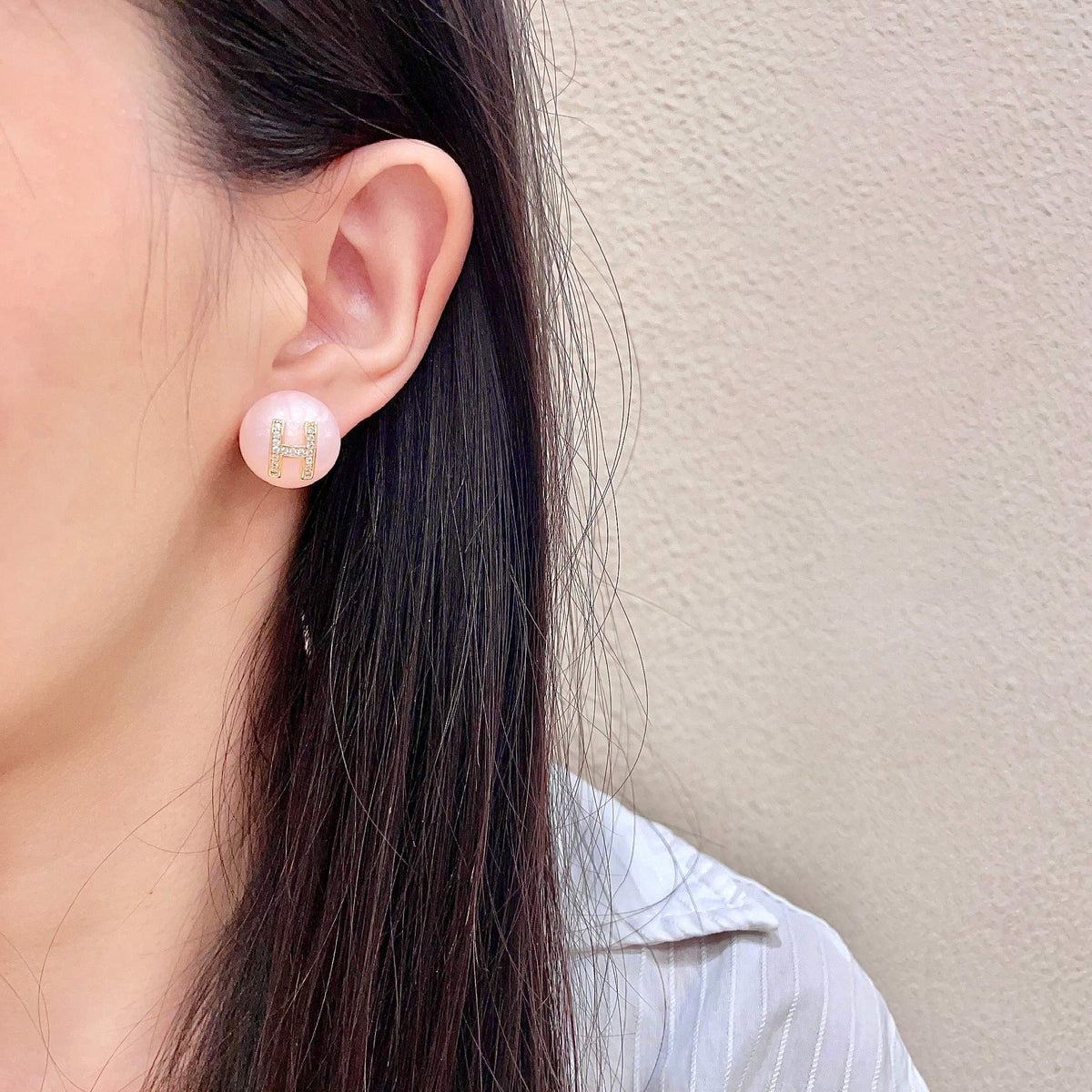 Horse Statement Earrings in Polished Metal-Tone – Design 002 detail view