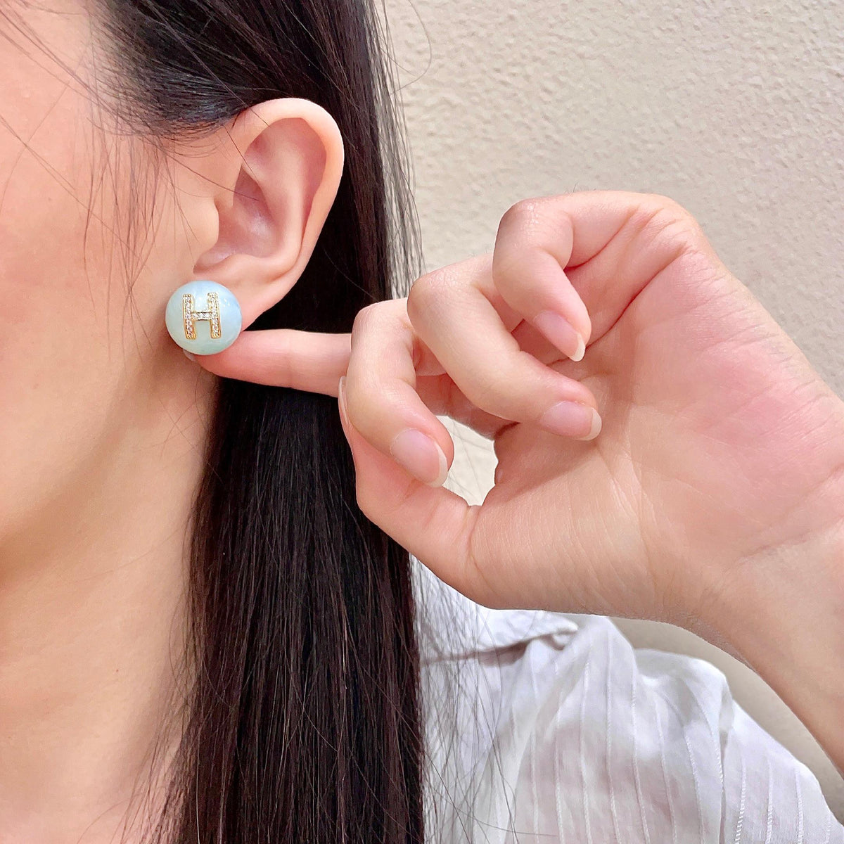 Horse Statement Earrings in Polished Metal-Tone – Design 001 front product view