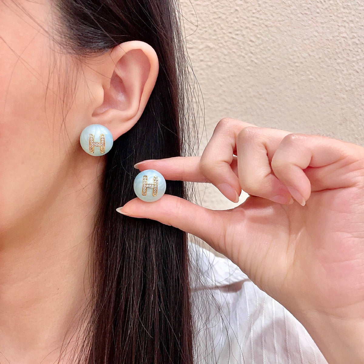 Horse Statement Earrings in Polished Metal-Tone – Design 001 main product view