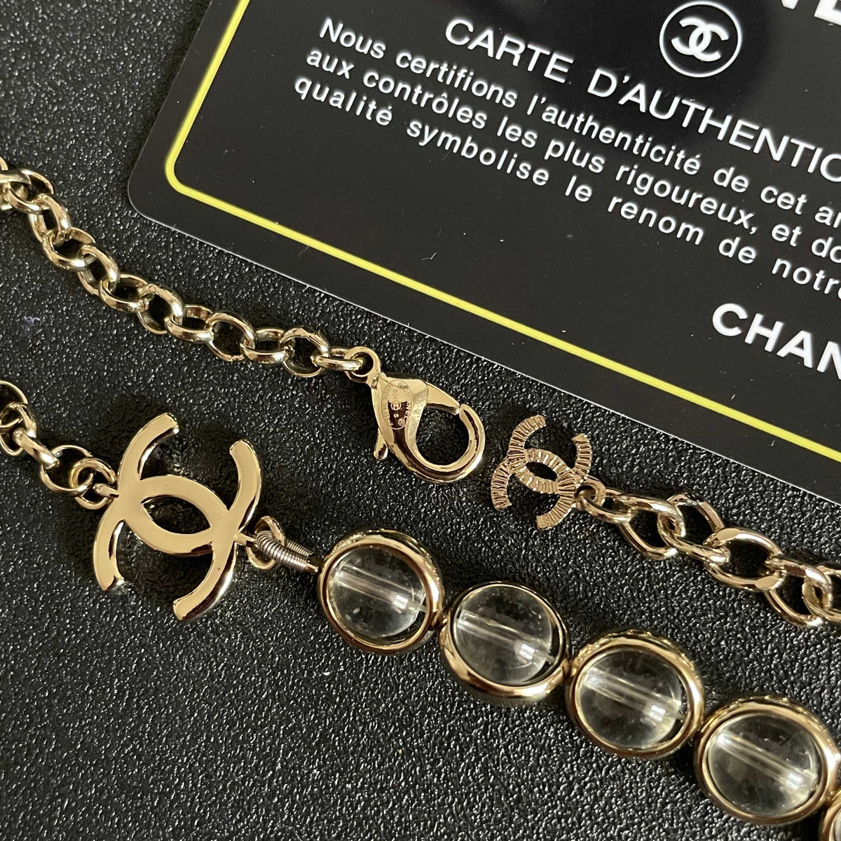 Double-C Emblem Pendant Necklace in Polished Metal-Tone – Design 017 main product view
