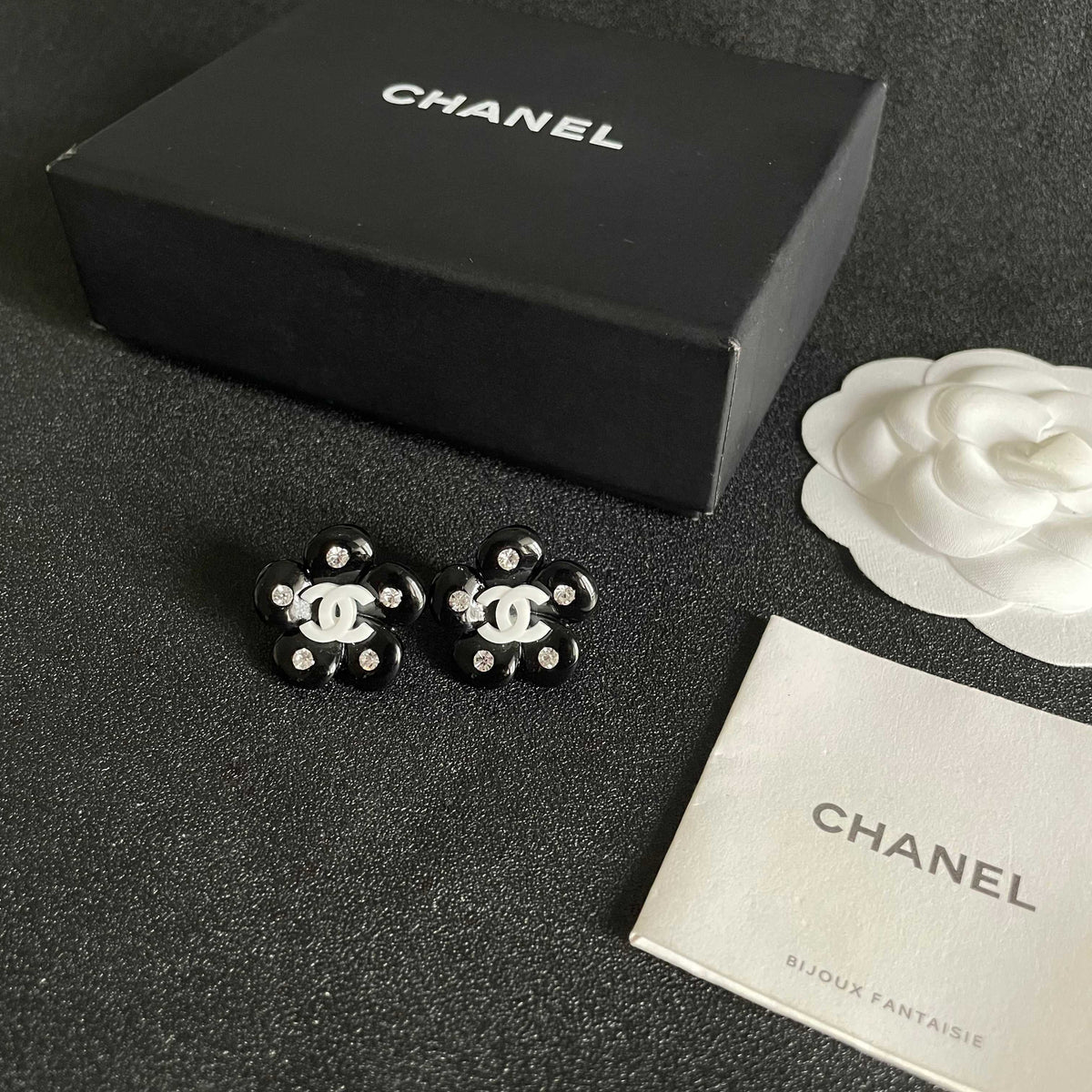 Camellia Stud Earrings in Polished Metal-Tone – Camellia Detail – Design 030 close-up detail
