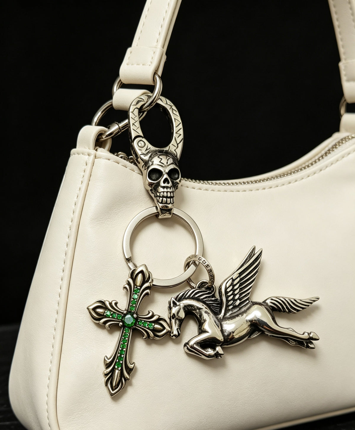 Signature Emblem Pendant in Polished Metal-Tone – Design 006 detail view