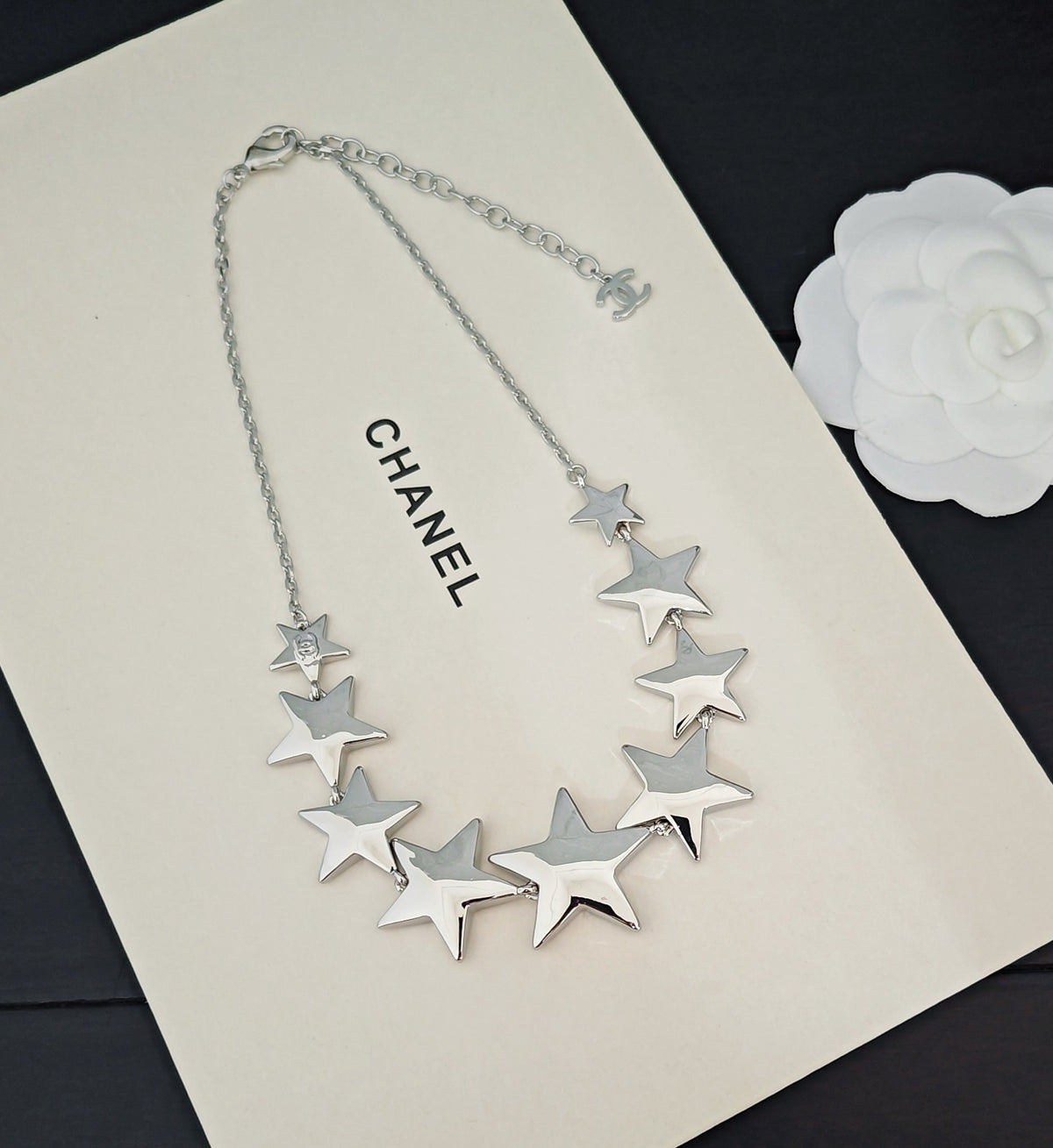 Signature Emblem Pendant Necklace in Gold-Tone – White Detail – Design 006 close-up detail