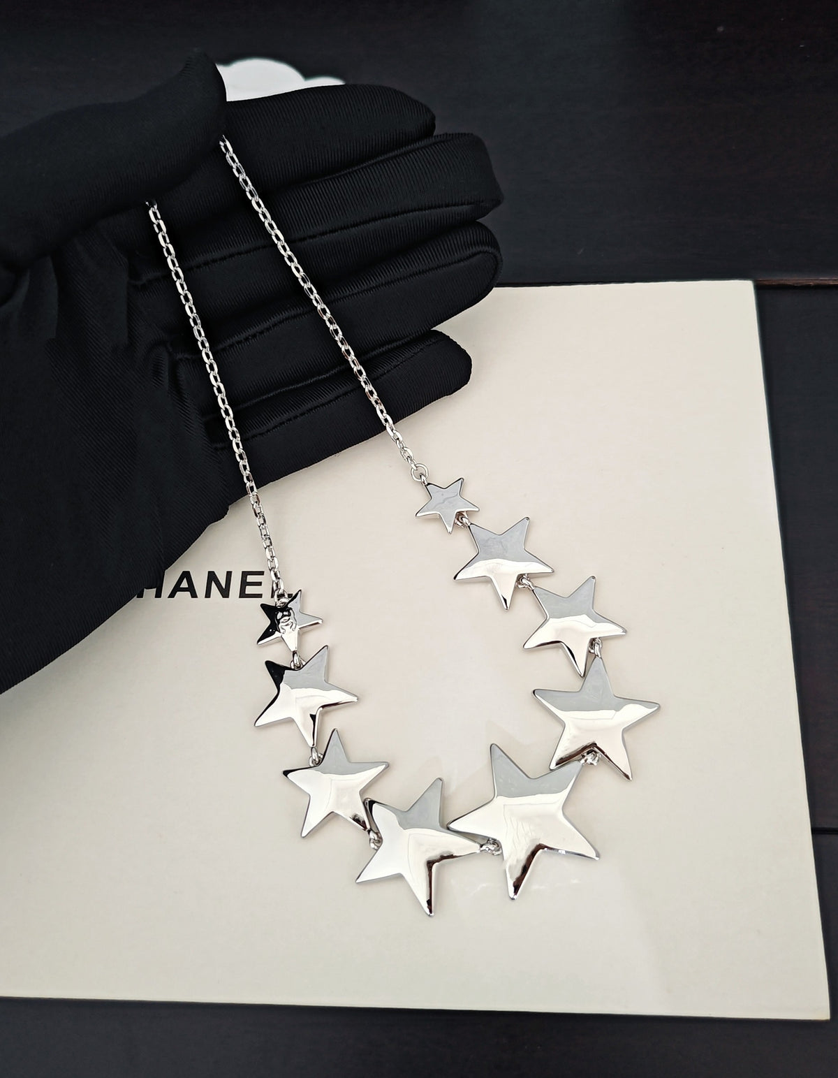 Signature Emblem Pendant Necklace in Gold-Tone – White Detail – Design 006 detail view