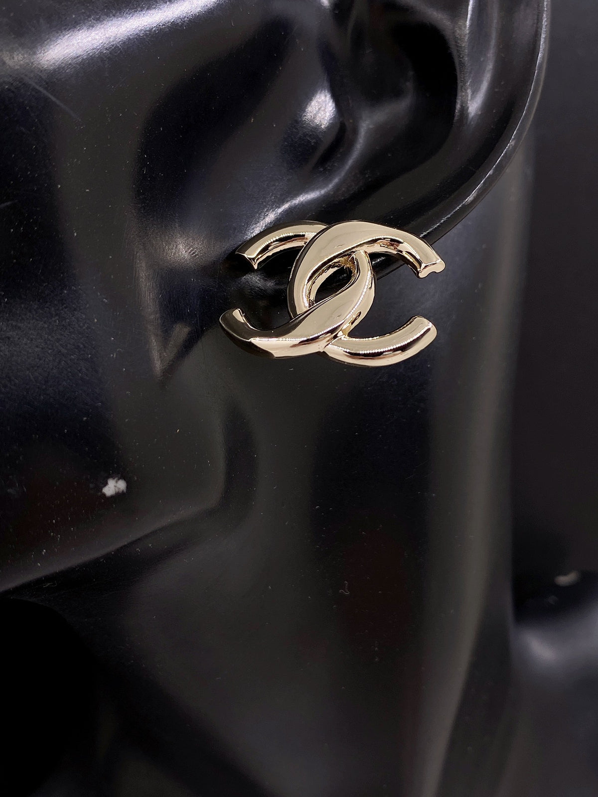 Signature Emblem Stud Earrings in Gold-Tone – Design 062 front product view