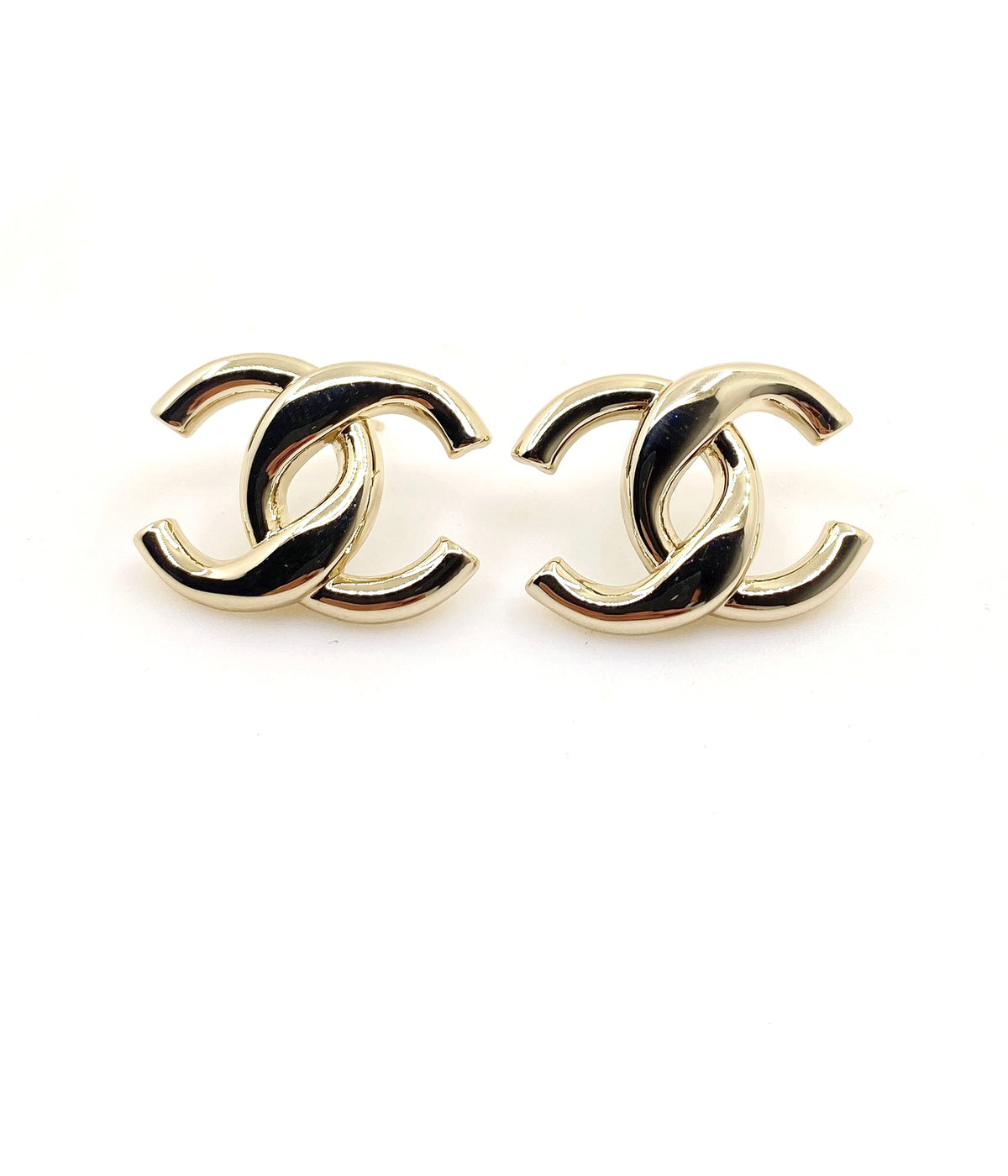 Signature Emblem Stud Earrings in Gold-Tone – Design 010 main product view